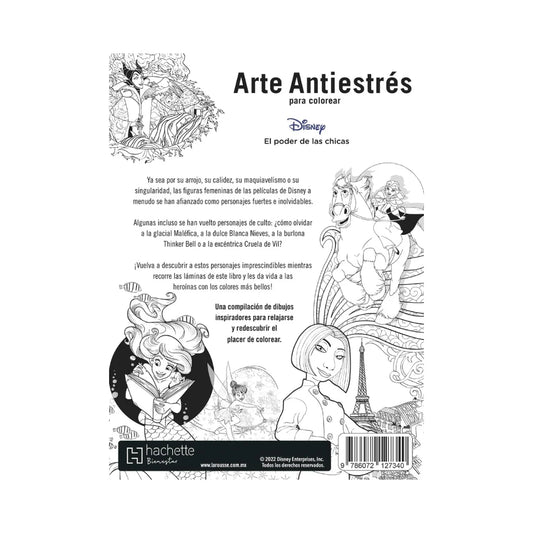 Libro Para Colorear Arte Antiestrés El Poder de las Chicas Mini