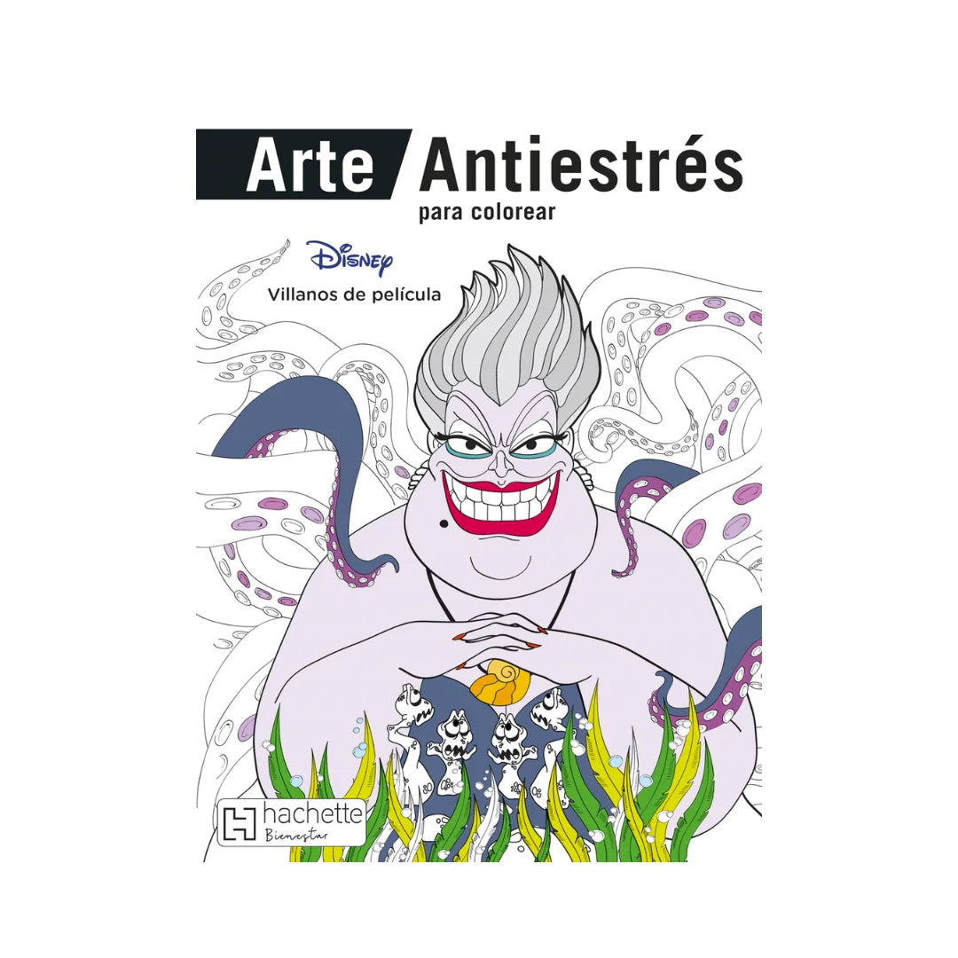Libro Para Colorear Arte Antiestrés Disney Villanos Mini