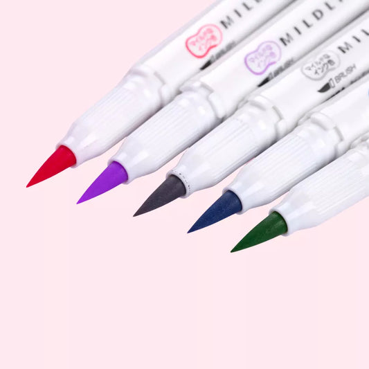 Marcador Zebra Mildliner Brush C/5 Piezas Gama Morada