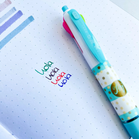 Pluma M&G Loy 0.7 C/4 Colores Básicos Azul Flores