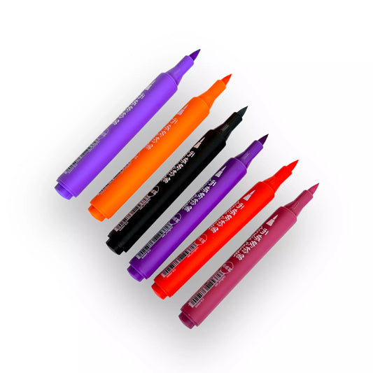 Plumones Chosch Acrílico Brush C/6 Piezas Gama Morada