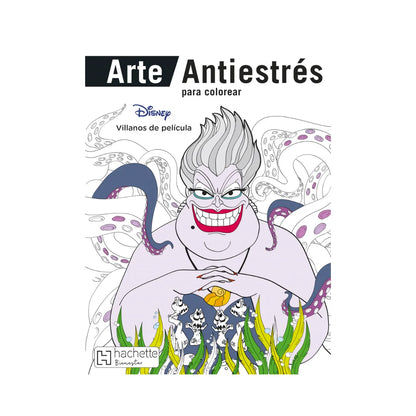 Libro Para Colorear Arte Antiestrés Disney Villanos Mini
