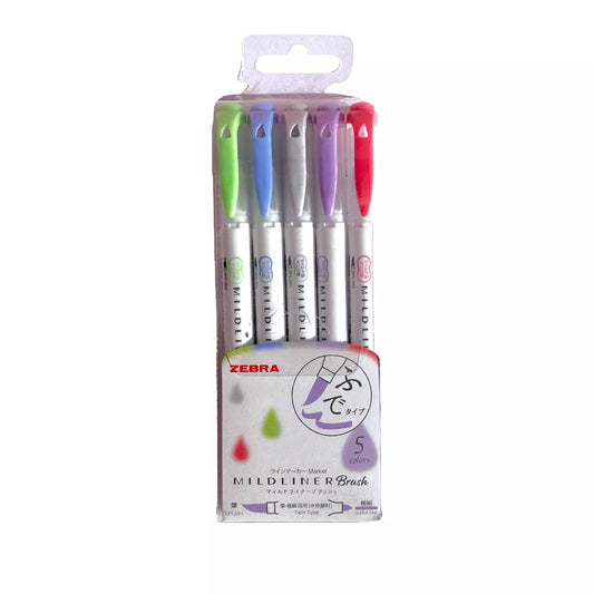 Marcador Zebra Mildliner Brush C/5 Piezas Gama Morada