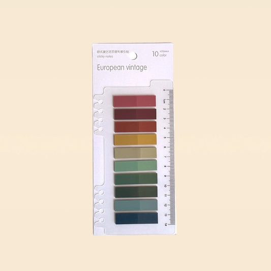 Notas Adhesivas Semi-Transparentes de Índices C/ Regla Gama European Vintage