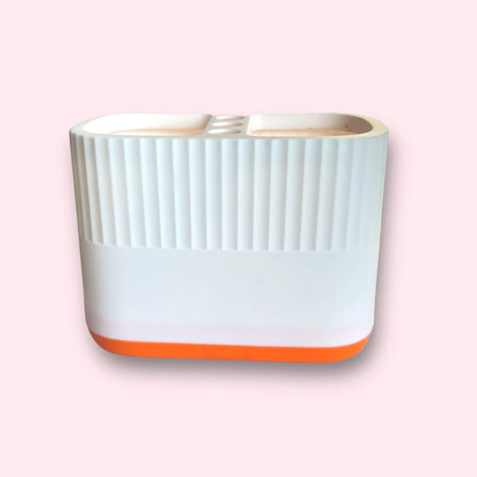 Organizador de Plumas Rectangular para Escritorio C/3 Espacios Blanco