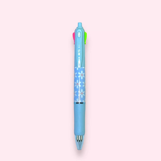 Pluma M&G Loy 0.7 C/4 Colores Básicos Azul Flores