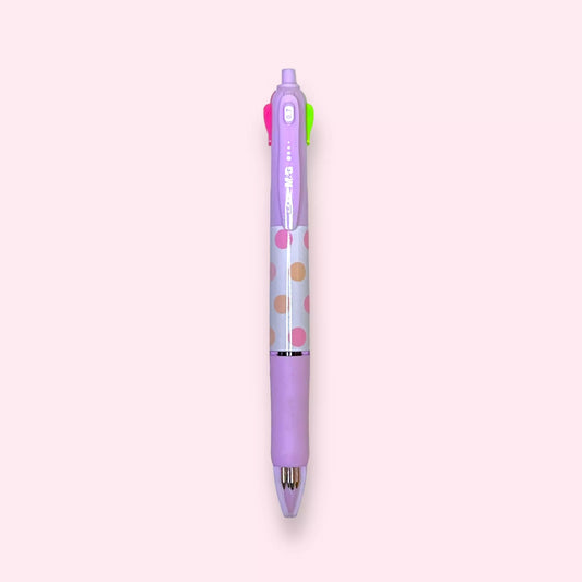 Pluma M&G Loy 0.7 C/4 Colores Básicos Lila Lunares