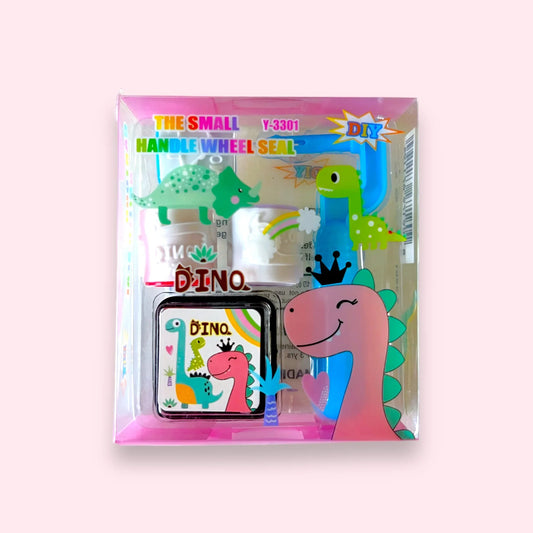 Set de Sellos Mini Dino C/3 Piezas y 1 Tinta