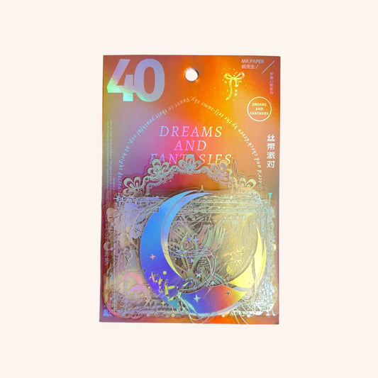 Stickers Dreams and Fantasies C/40 Piezas Holograma - Fiesta de moños