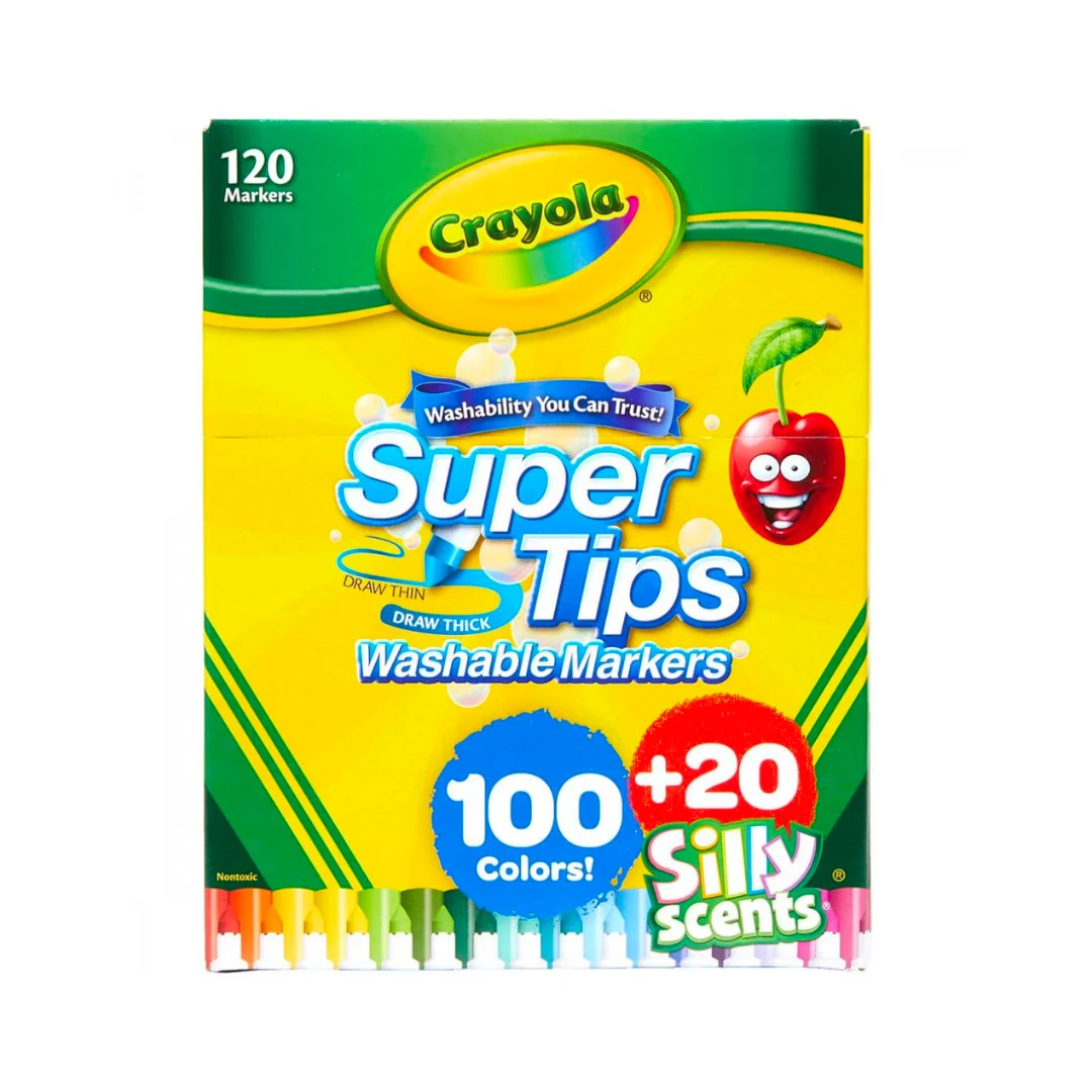 Plumón Crayola Super Tips C/70 Piezas + 10 C/ Aroma - La Niña de los  Plumones