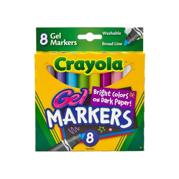 Plumones Crayola Gel Markers Bright Colors on Dark Paper