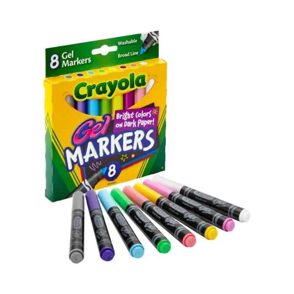 Plumones Crayola Gel Markers Bright Colors on Dark Paper